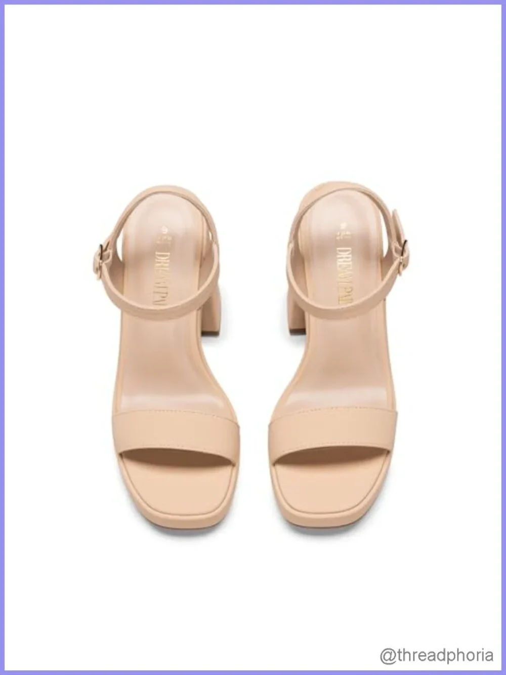 Women's Block Heel Platform Sandals Faux Leather Ankle Strap Open Toe